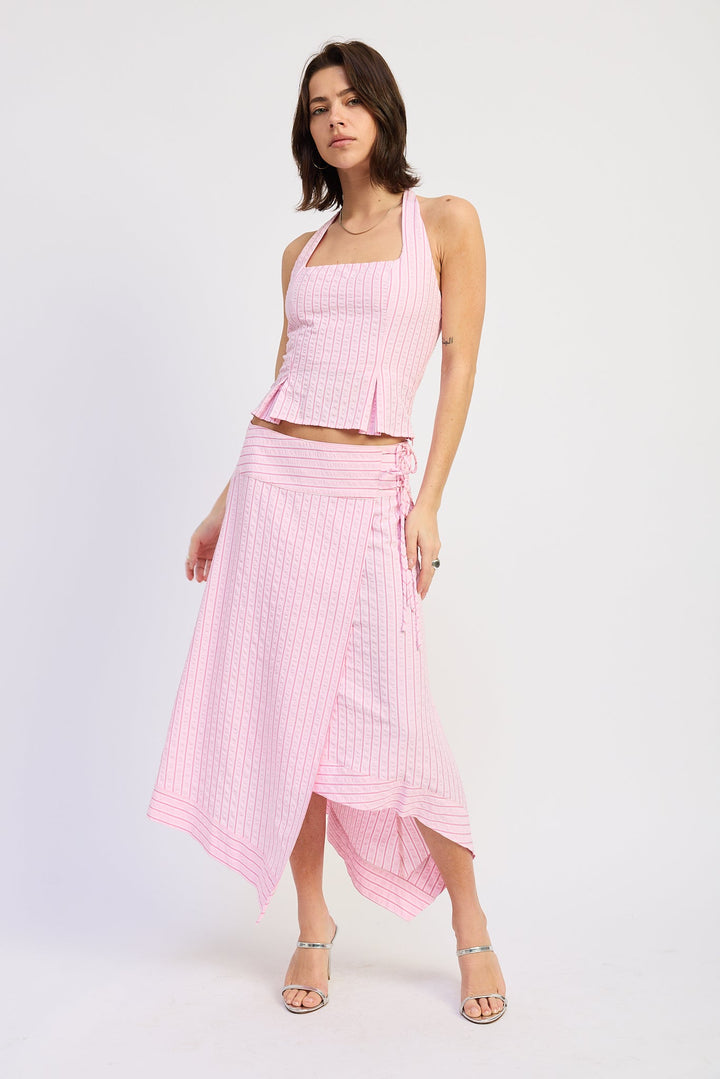 Pink Stripe Cordelia Halter Top