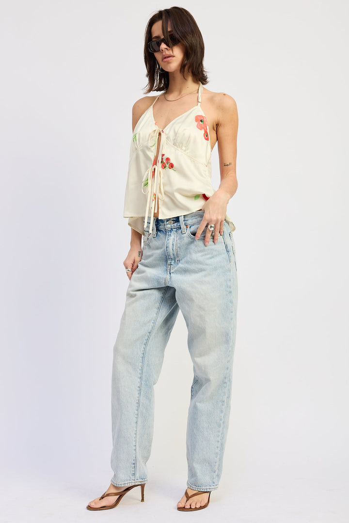 Ivory Multi Mirella Halter Top