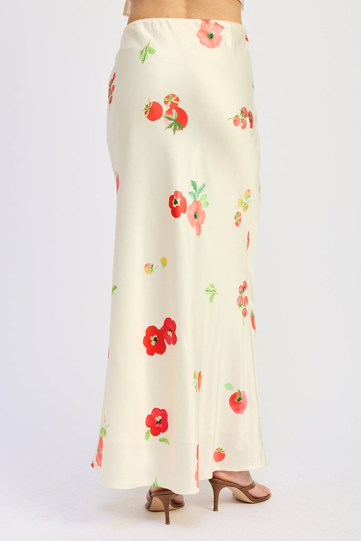 Ivory Multi Emelia Midi Skirt