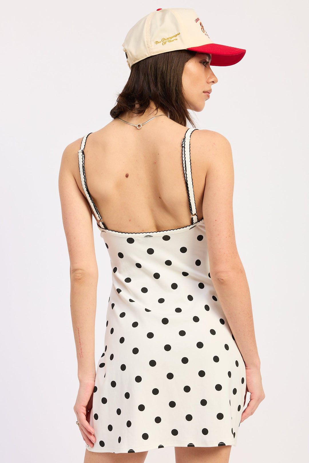 Ivory Black Polka Dot Pamela Polka Dot Mini Dress