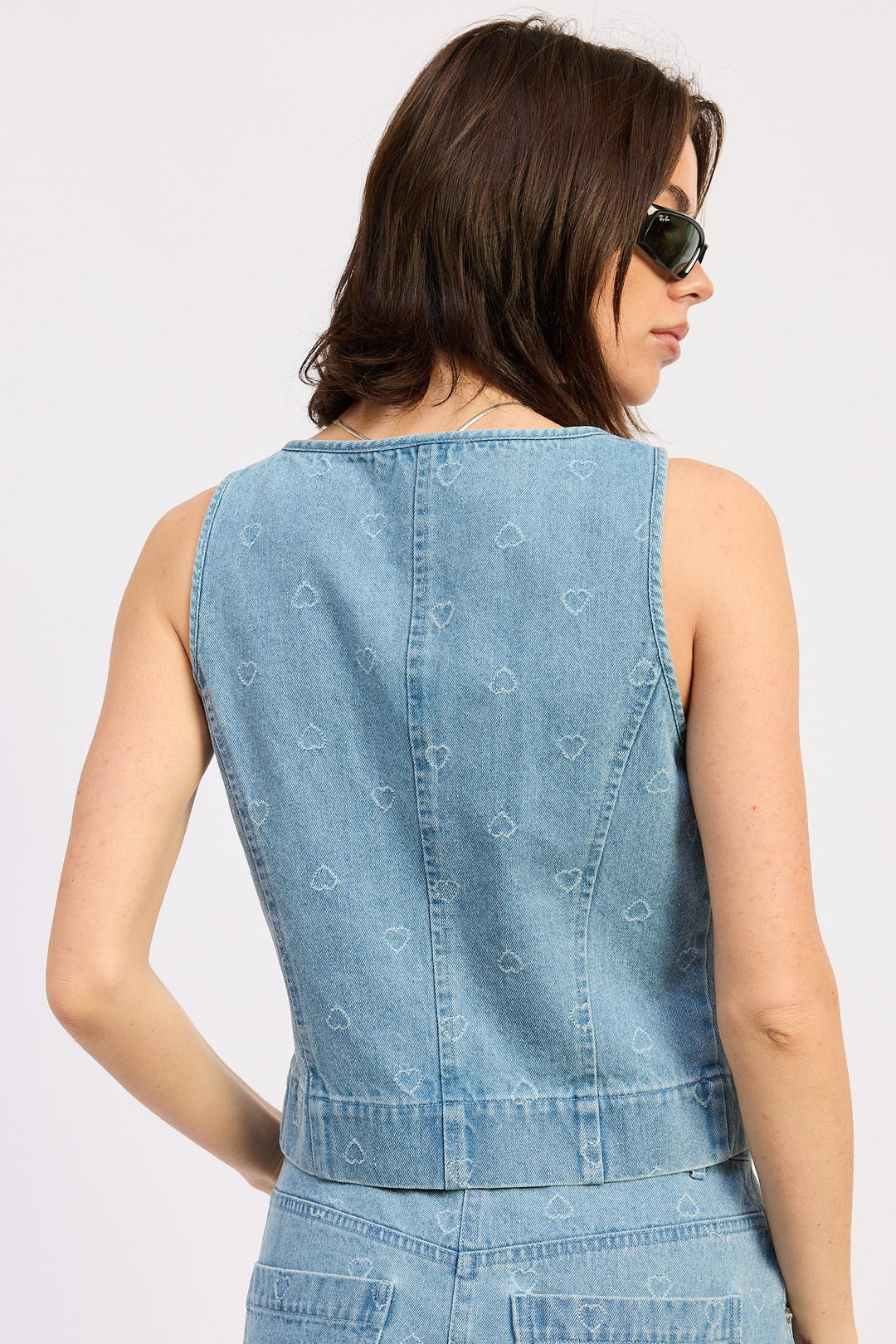 Light Blue Denim Solene Tie Top