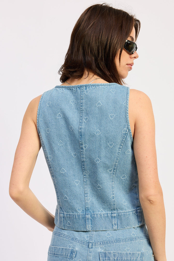 Light Blue Denim Solene Tie Top