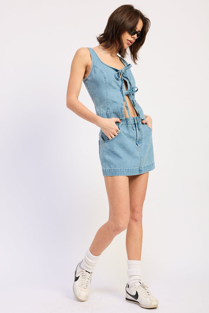 Light Blue Denim Solene Mini Skirt
