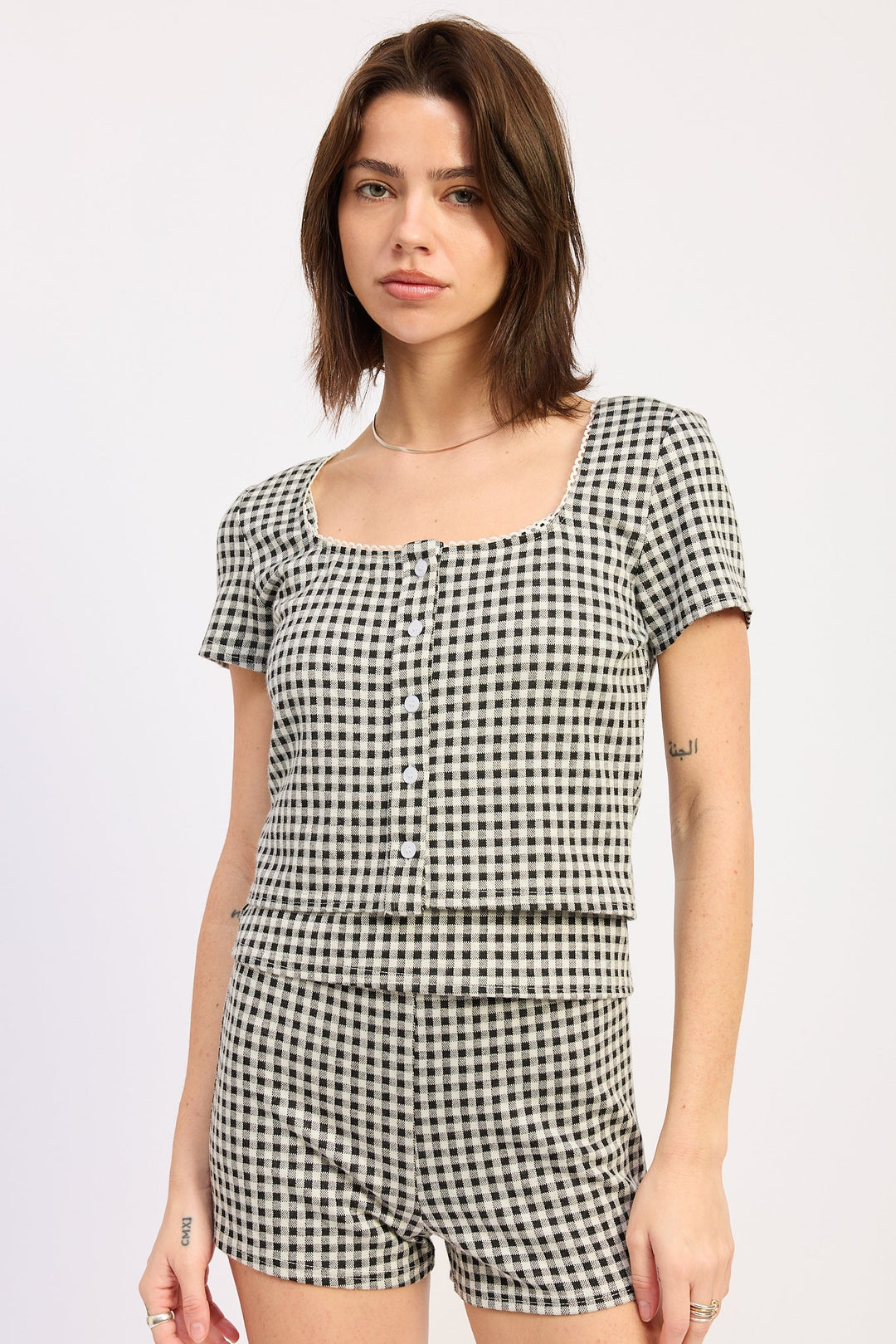 Black Gingham Vivia Top