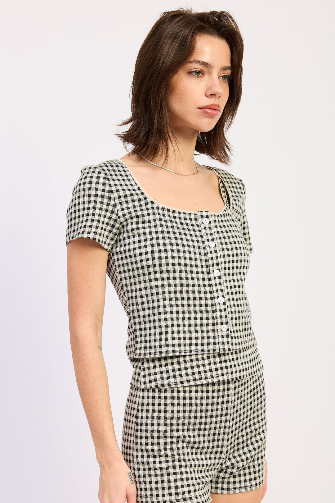 Black Gingham Vivia Top