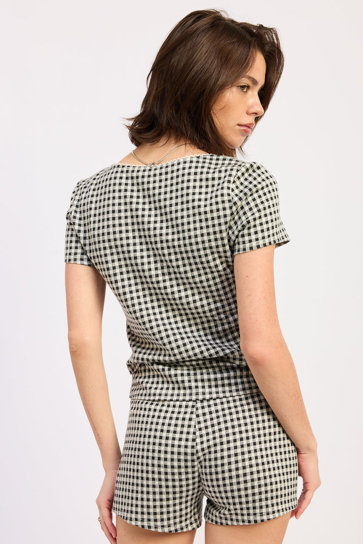 Black Gingham Vivia Top