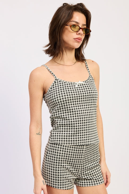 Black Gingham Vivia Tank Top
