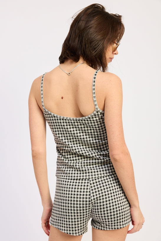 Black Gingham Vivia Tank Top
