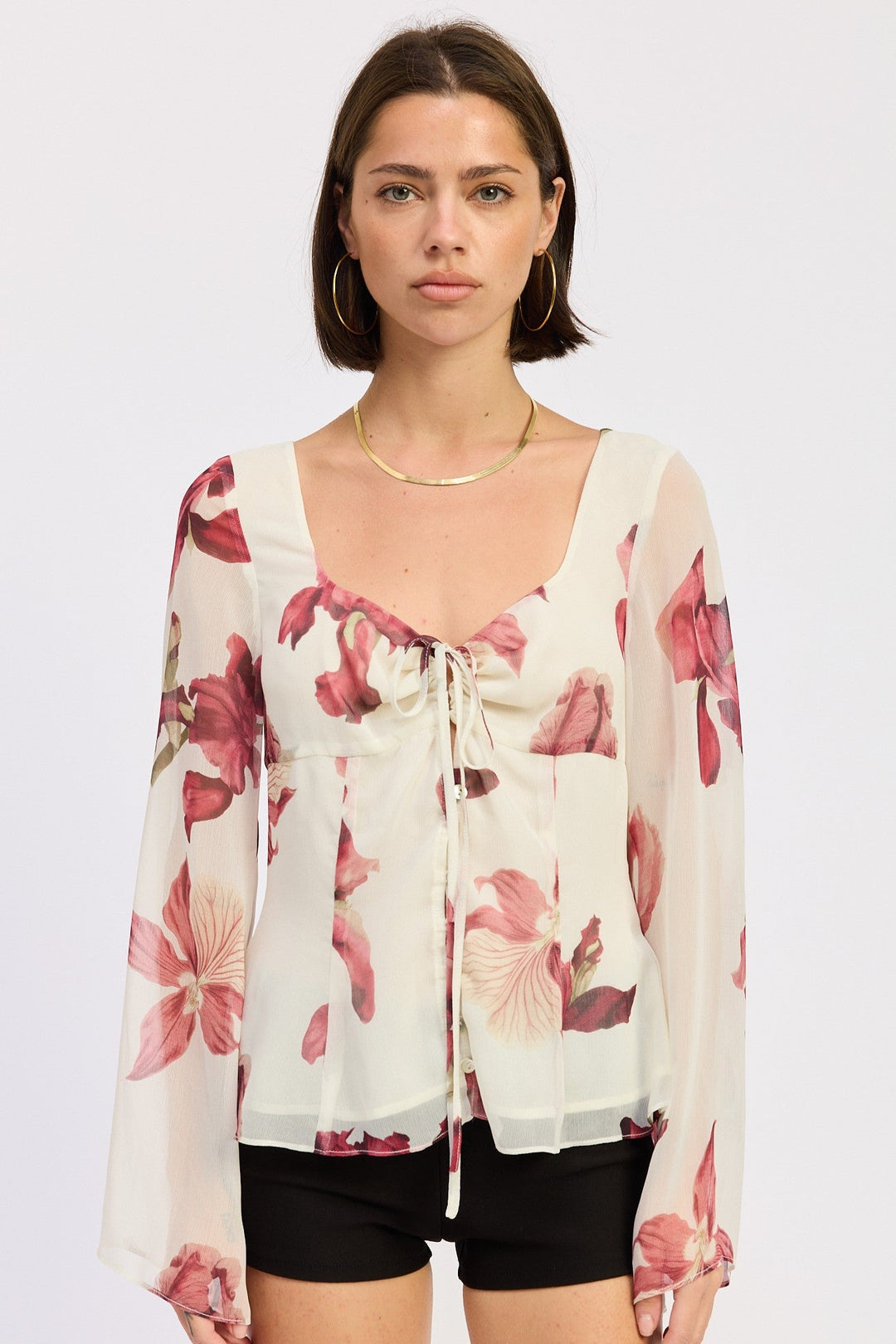 Ivory Red Liliosa Blouse