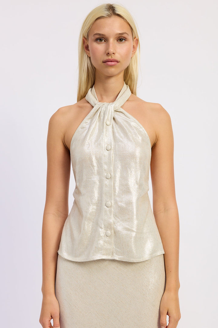 Champagne Hani Halter Top