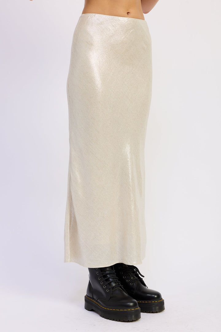 Champagne Hani Midi Skirt