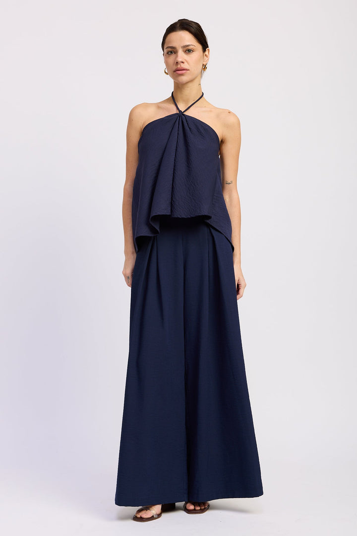 Navy Nora Wide Leg Pants