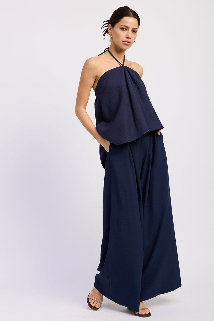 Navy Nora Wide Leg Pants