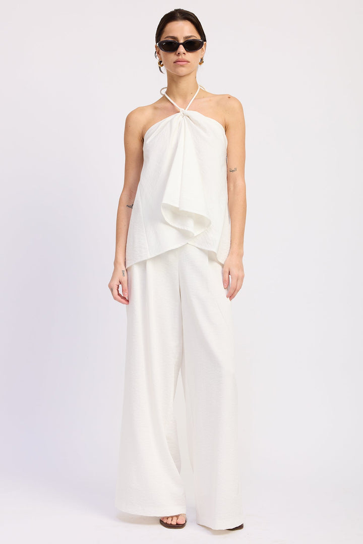 Red Nora Wide Leg Pants