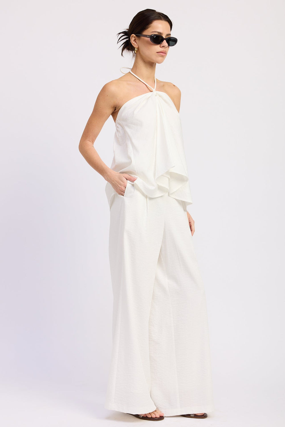 Red Nora Wide Leg Pants