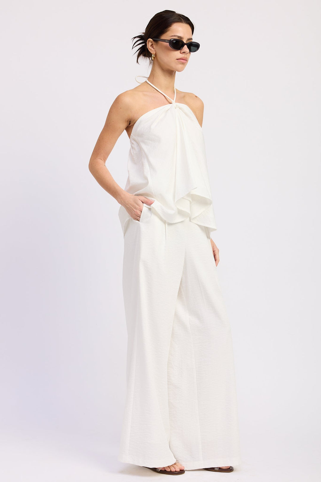 Red Nora Wide Leg Pants