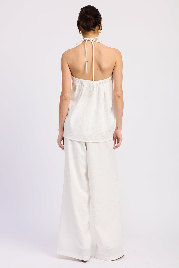 Red Nora Wide Leg Pants