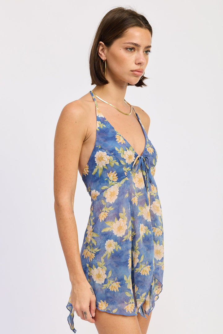 Blue Multi Maia Halter Top
