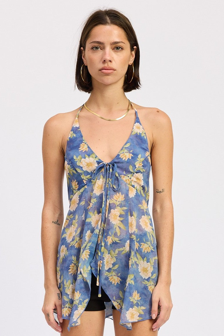 Blue Multi Maia Halter Top