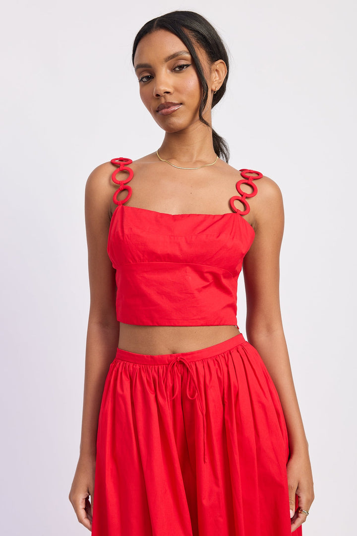 Red Poppy Crop Top