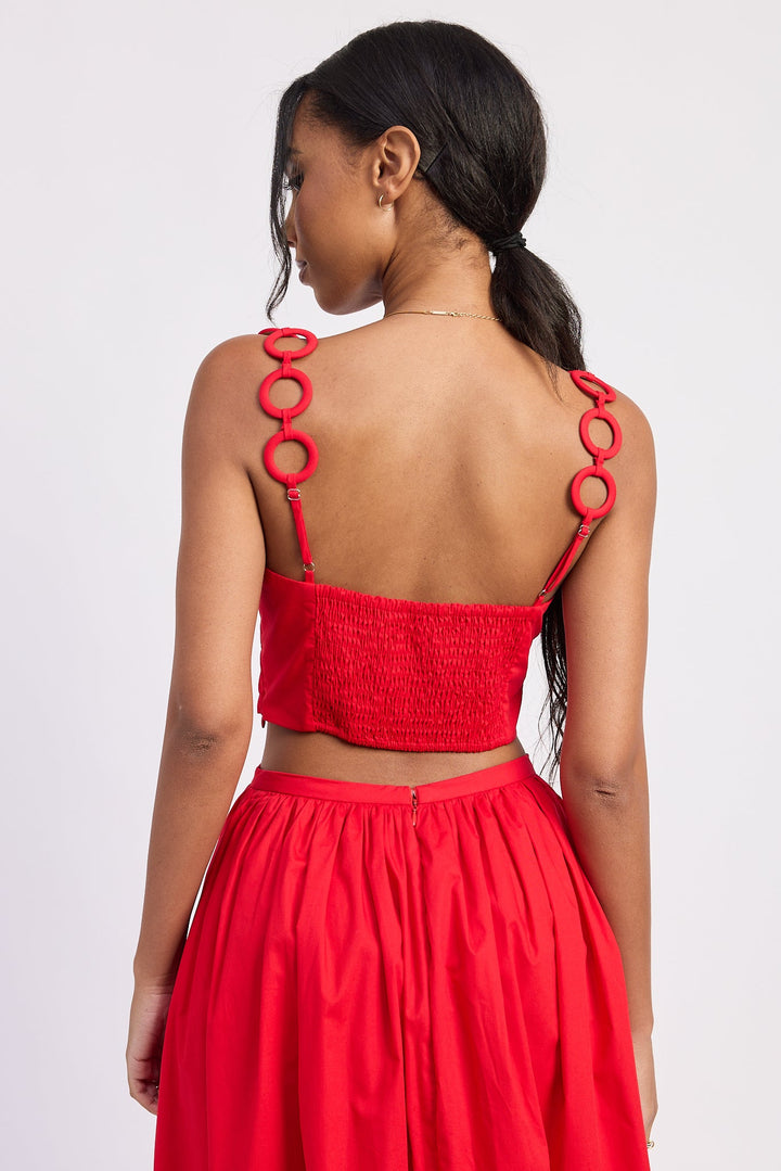 Red Poppy Crop Top