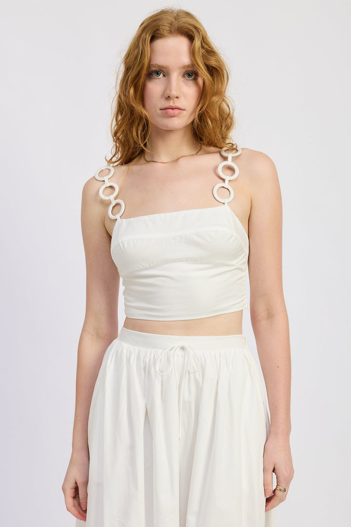 White Poppy Crop Top