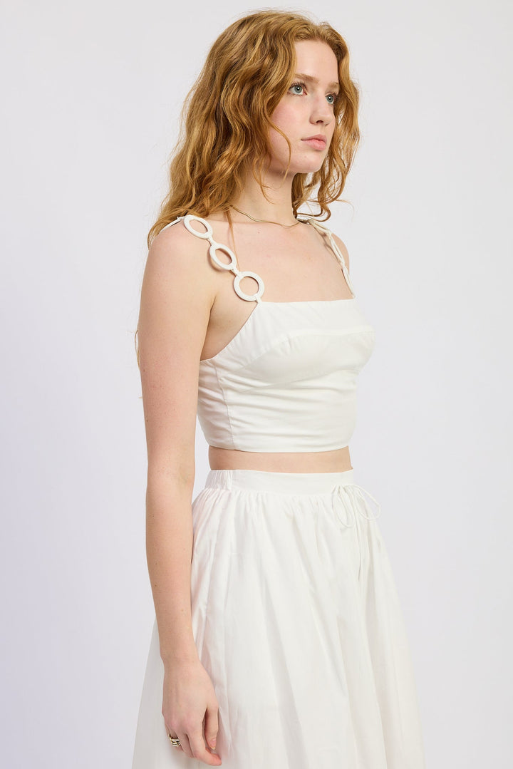 White Poppy Crop Top