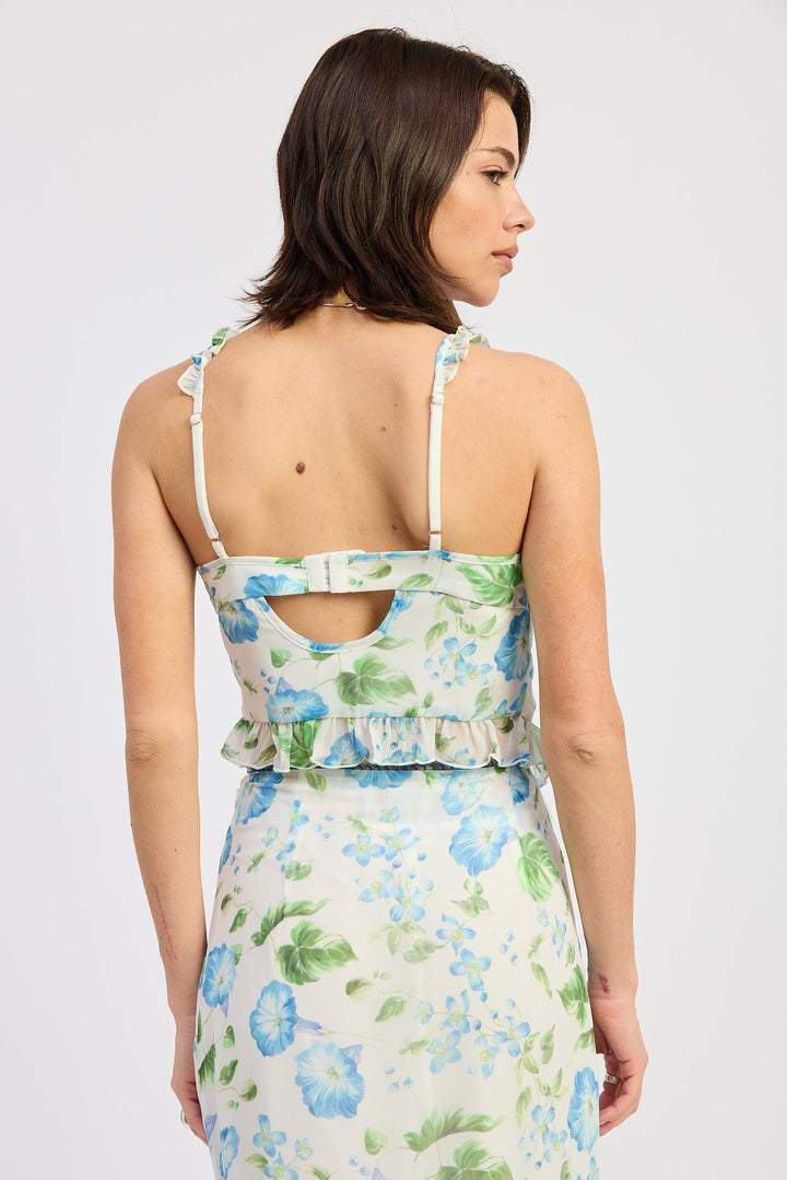 Blue Morning Floral Kyleigh Top