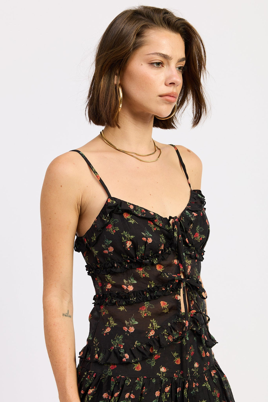 Black Floral Briony Cami Top