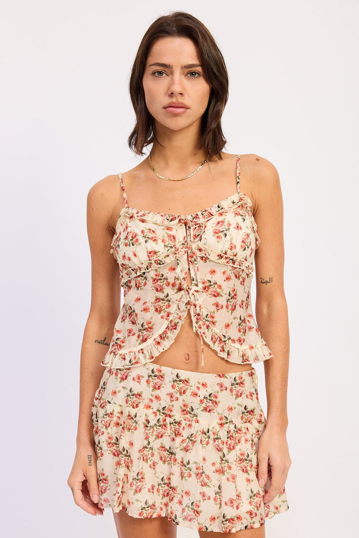 Ivory Floral Briony Cami Top