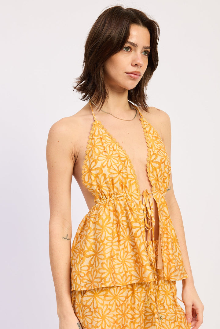 Tangerine Elowen Halter Top