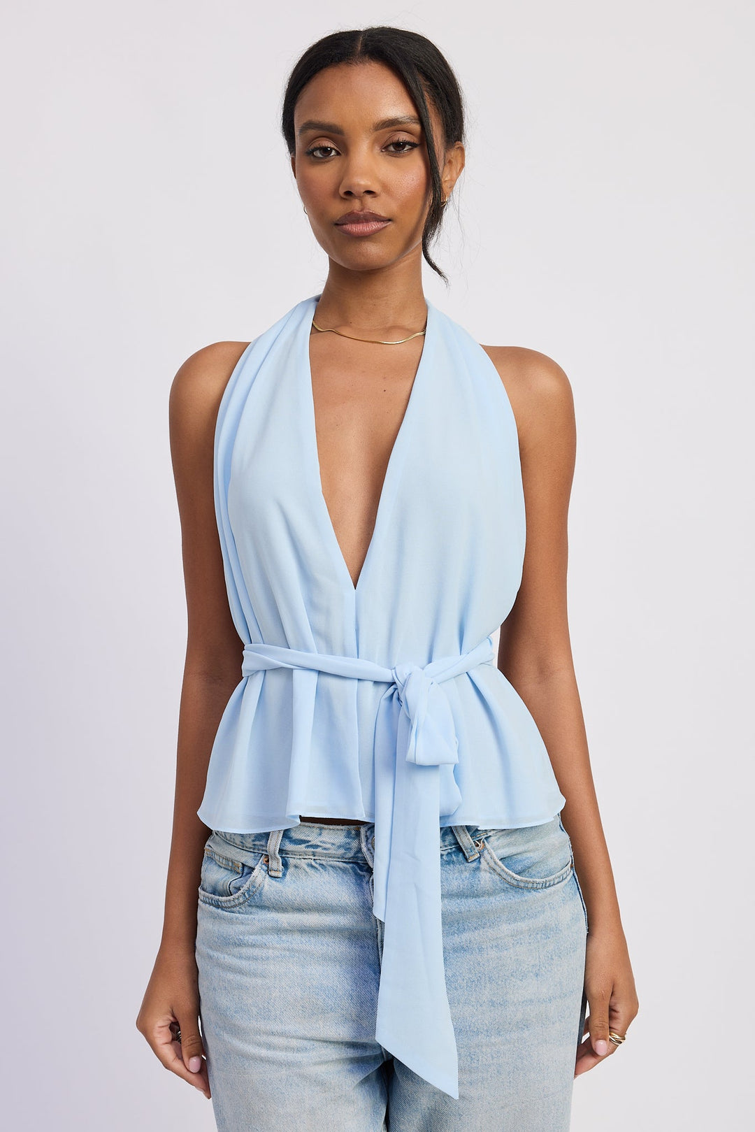 Baby Blue Eirene Halter Top
