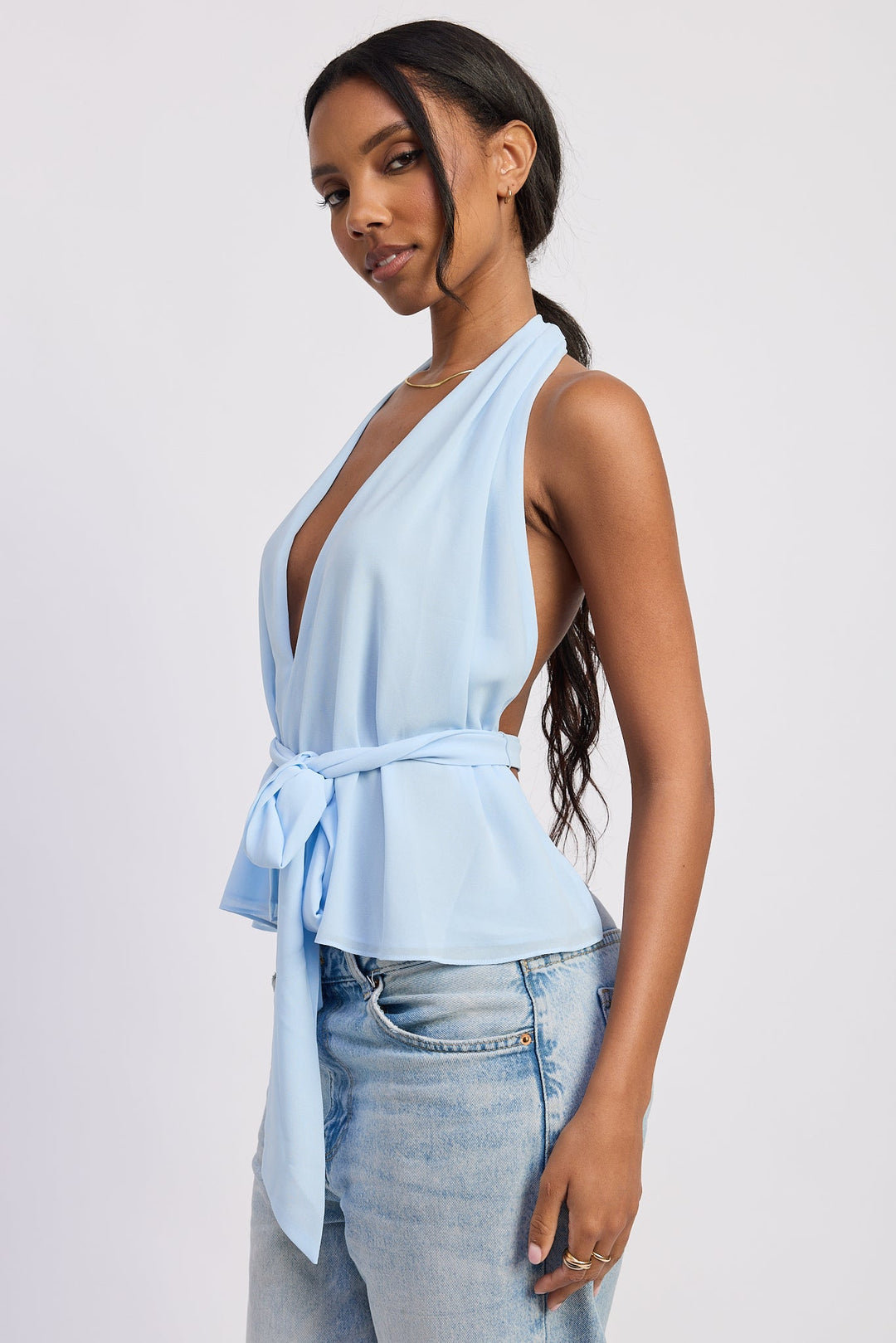Baby Blue Eirene Halter Top