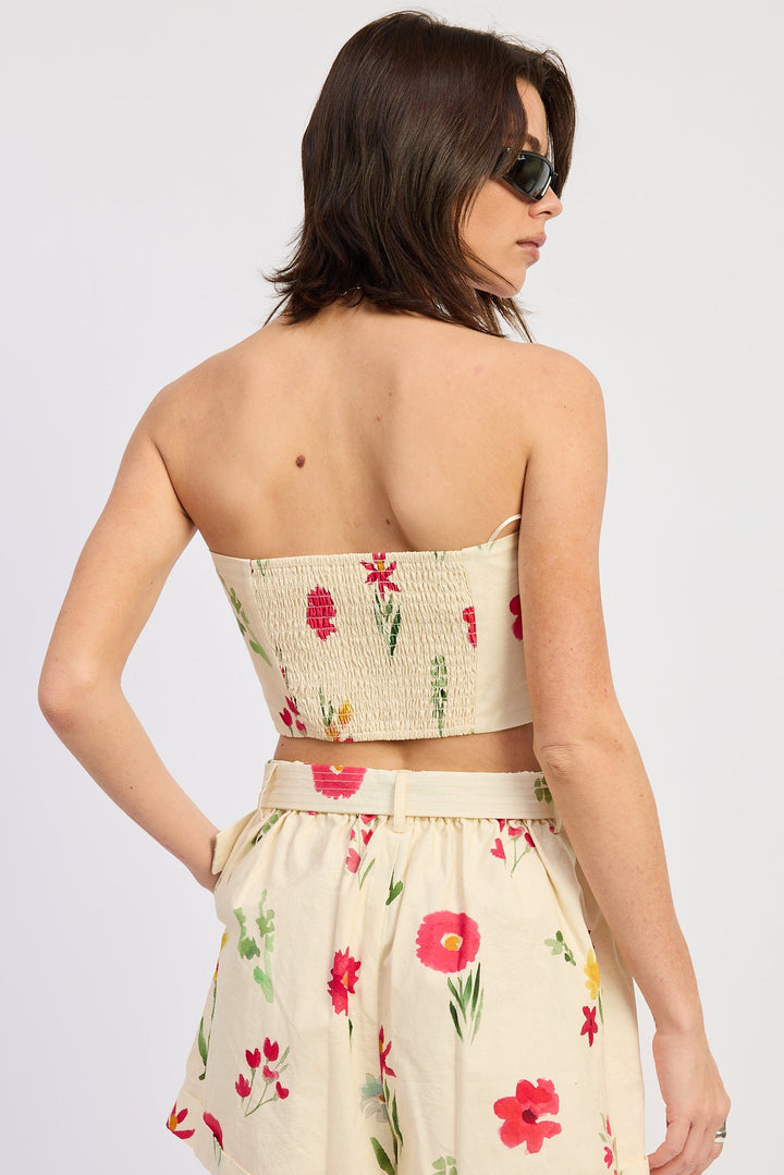 Ivory Multi Vionnet Tie Top