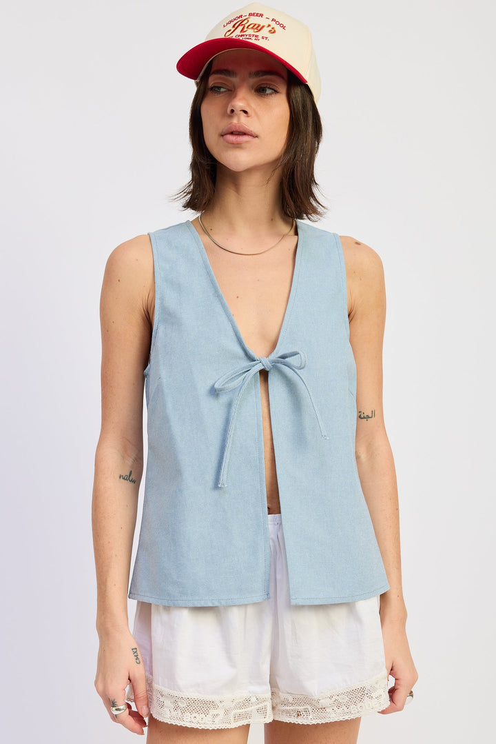 Washed Blue Nisa Vest Top