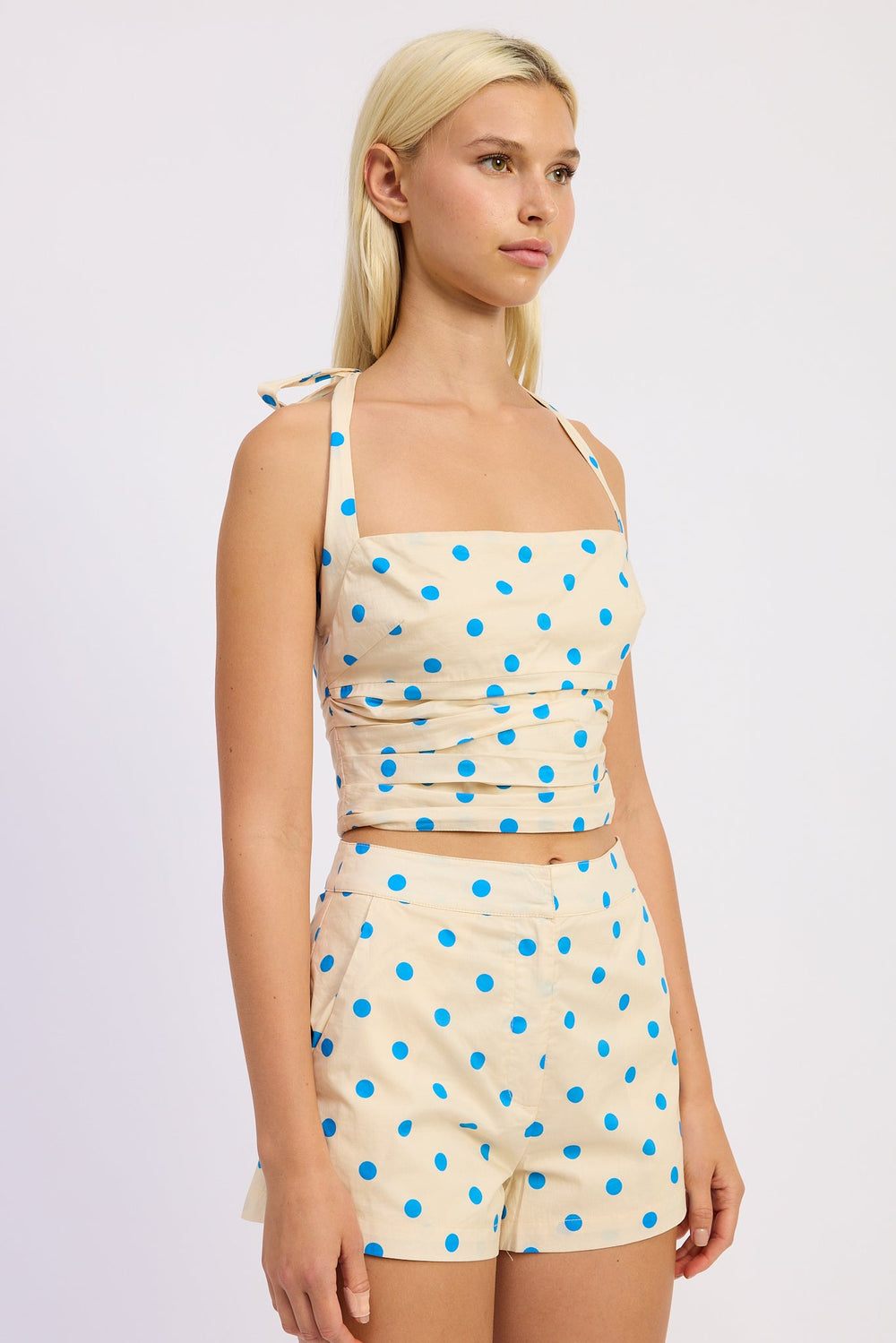 Ivory Blue Polka Dot Lola Top