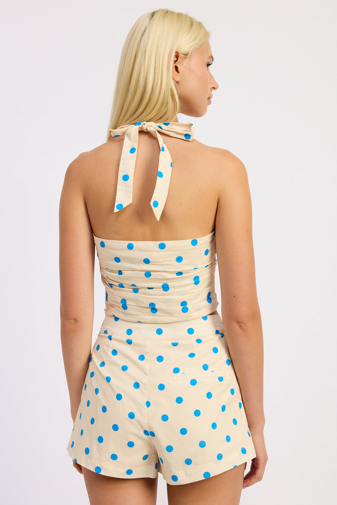 Ivory Blue Polka Dot Lola Top