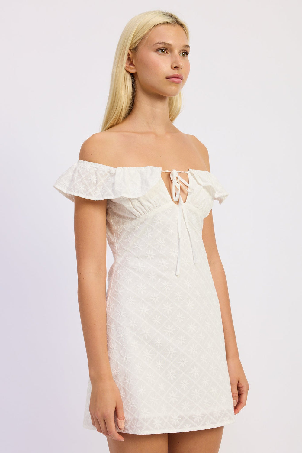 Off-White Grace Mini Off Shoulder Dress