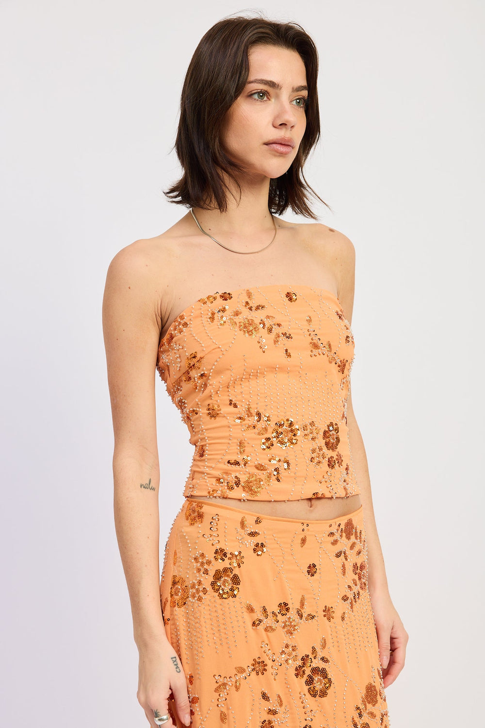 Orange Iris Tube Top