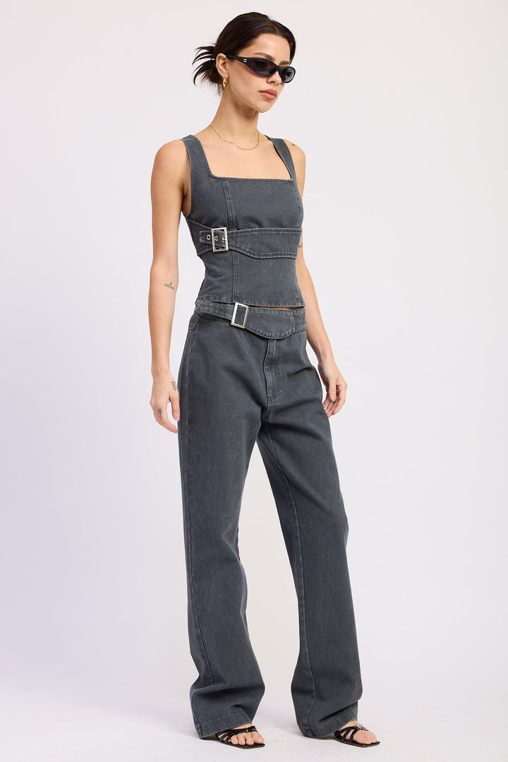 Washed Denim Celandine Top