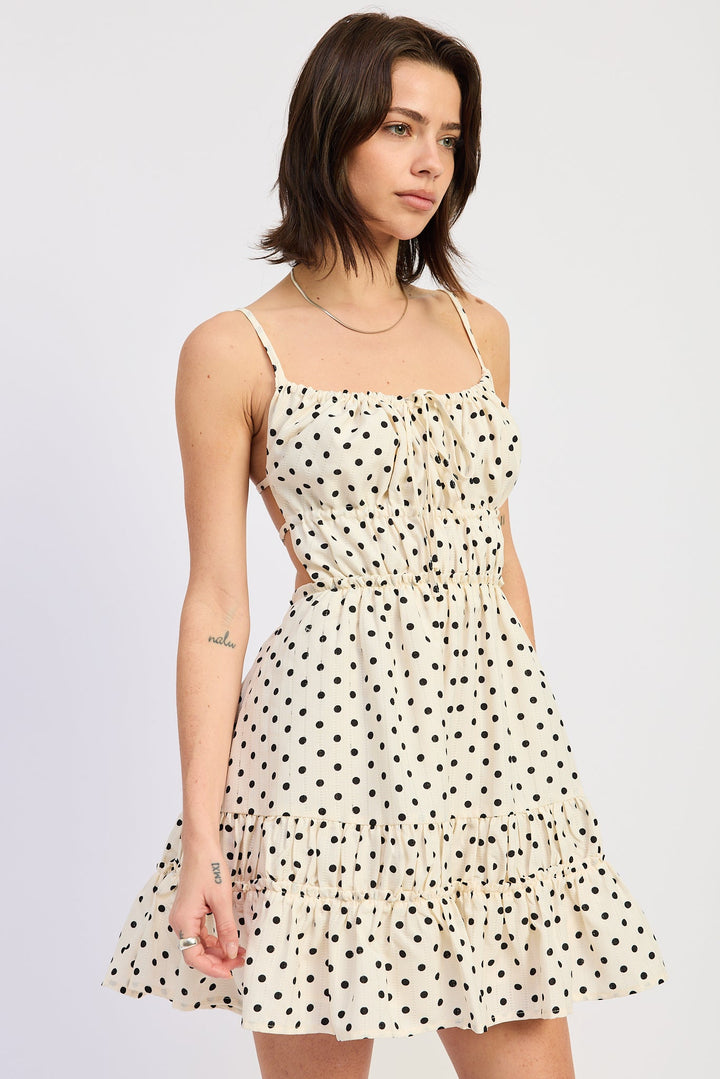 Ivory Polka Dot Elle Mini Dress