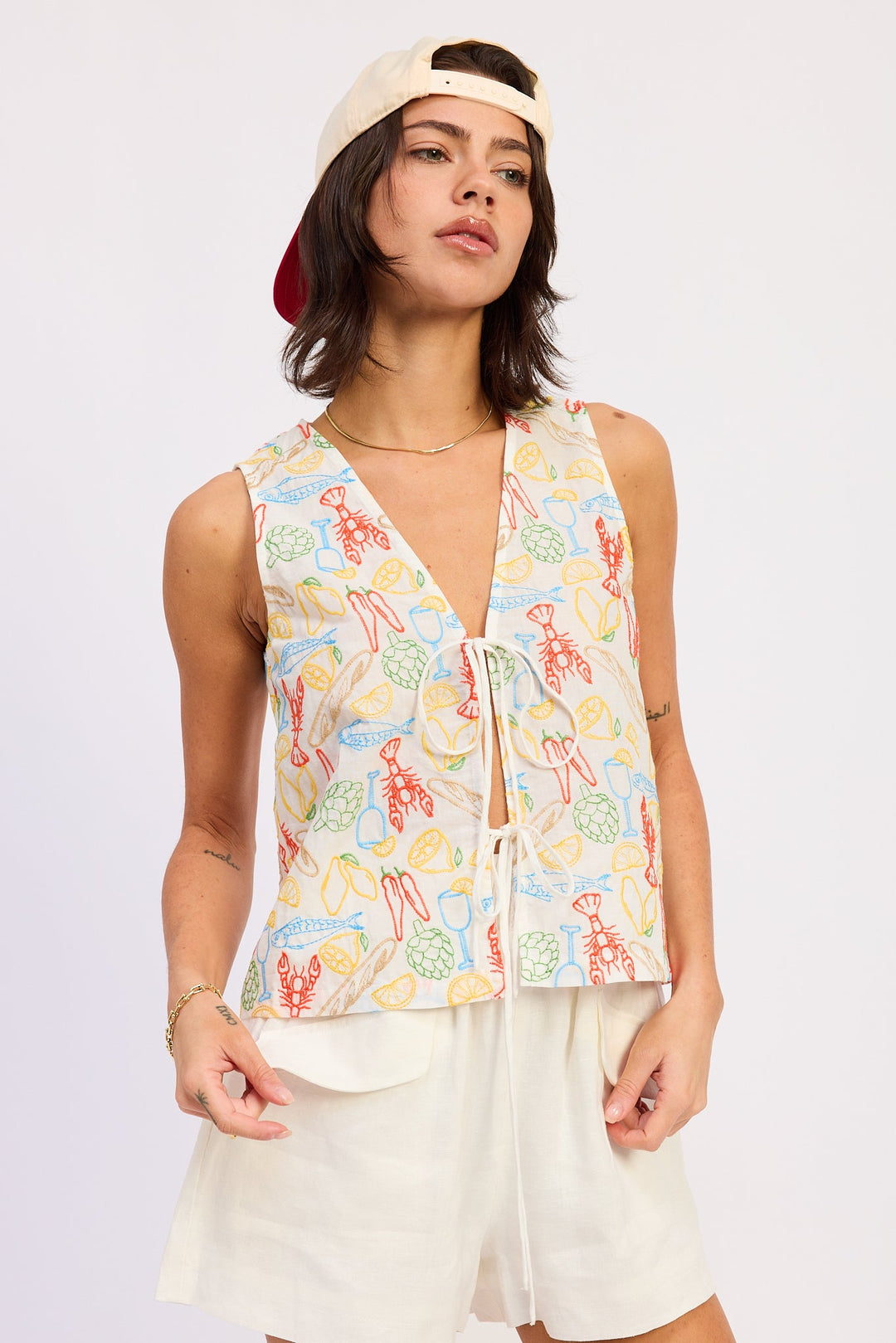 Ivory Multi Onira Vest Top