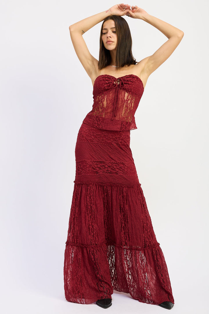 Burgundy Zara Maxi Skirt