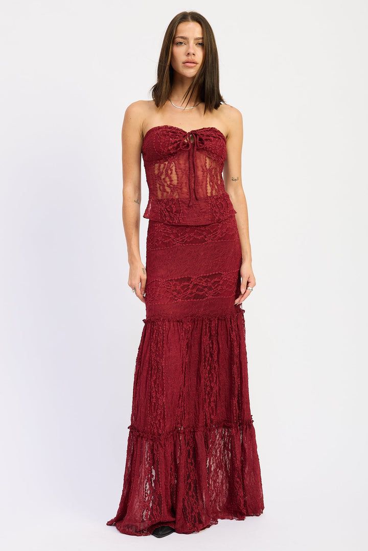 Burgundy Zara Maxi Skirt