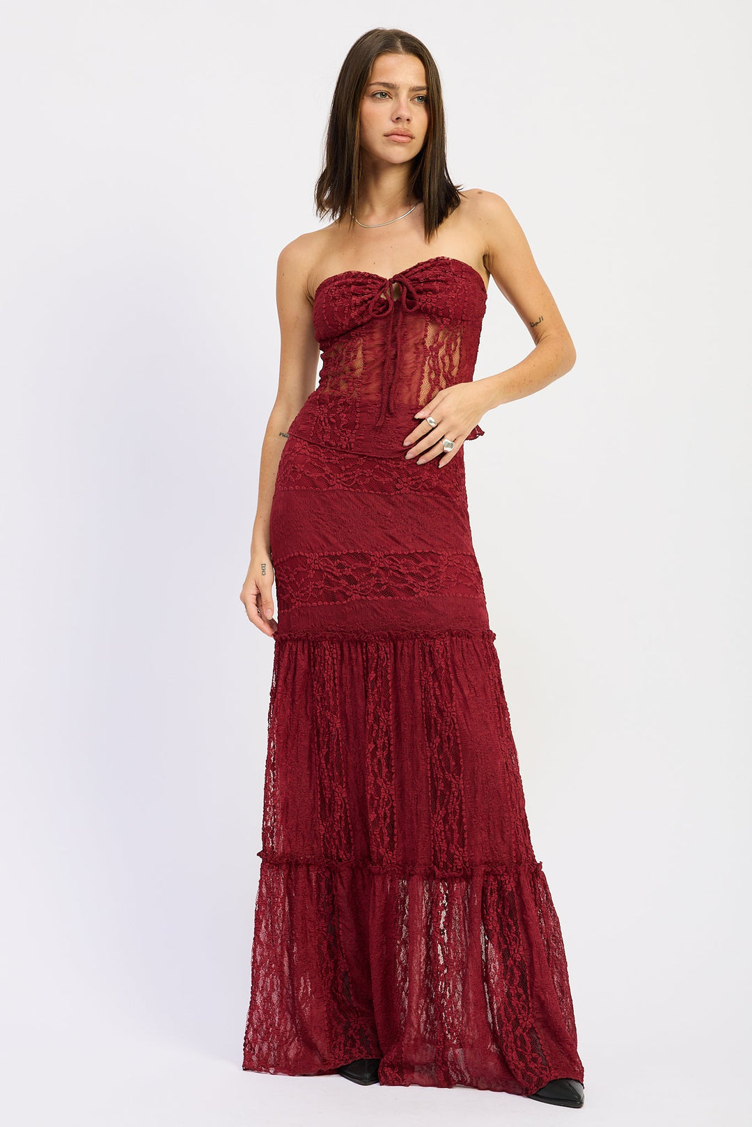 Burgundy Zara Tube Top