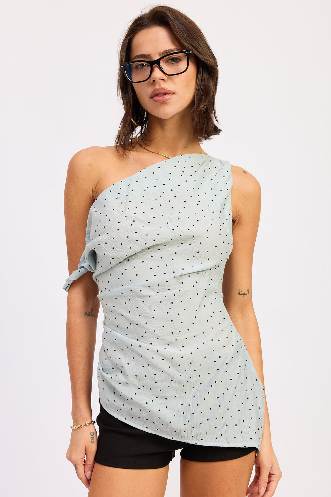 Baby Blue Polka Aeliana Top