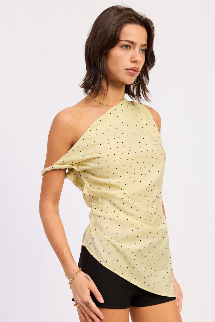 Butter Yellow Polka Aeliana Top