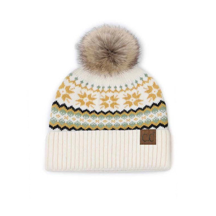 C C® Nordic Fair Isle Pom Beanie Hat