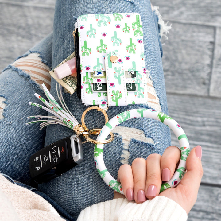 Gray Snake Key Ring Id Wallet Zip Bracelet