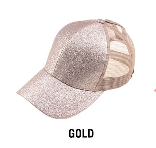 C C Glitter Messy Bun Hats